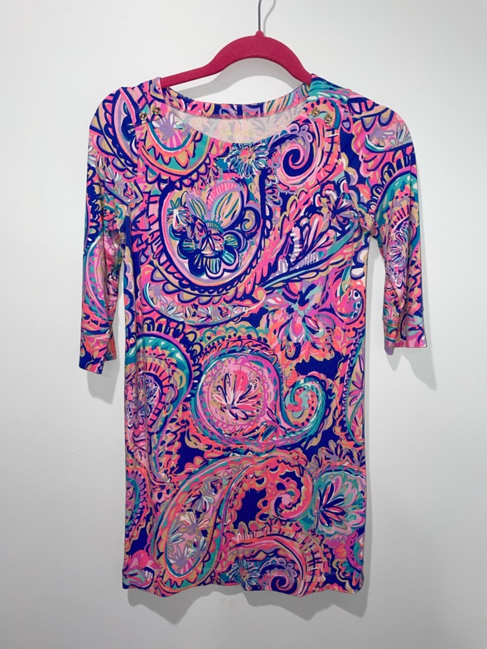 Lilly Pulitzer Girls Sophie Dress Paisley print in Pink & Navy